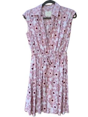 kate spade Pink Floral Drawstring Shirt Dress